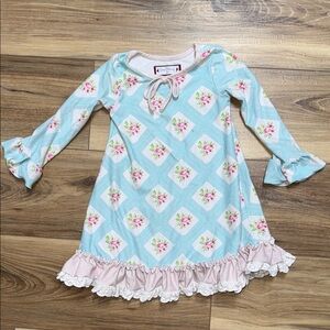 SweetHoney Blue and Pink Floral Kids Nightgown